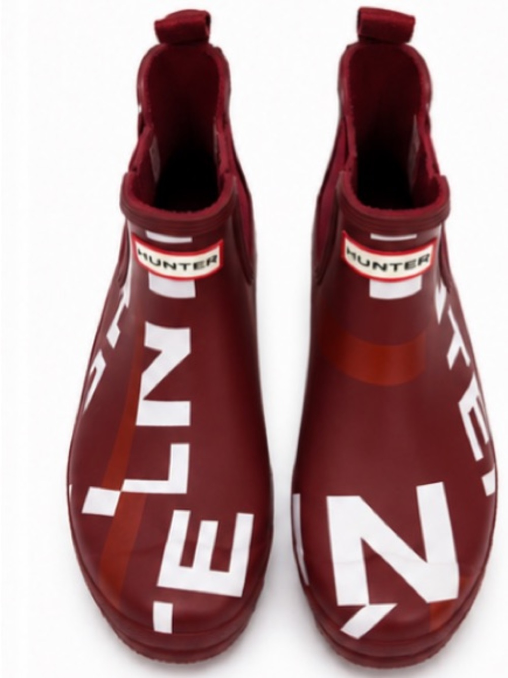 Women’s Hunter Burgundy Chelsea Logo Rain Boots - Picture 3 of 6